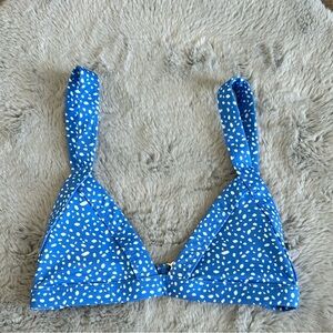 Blue Polka Dot Bikini Top
